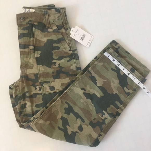 Free People High Rise Camo Print Straight Leg Jean - Picture 13 of 13